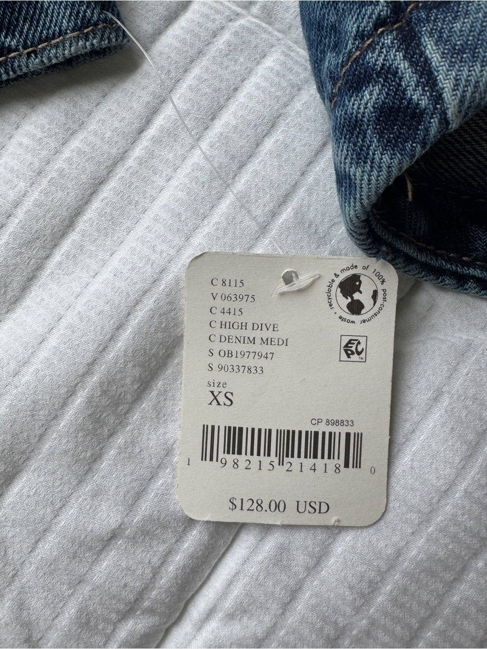 Free People asymmetrical dark wash jean denim jacket - Picture 9 of 9